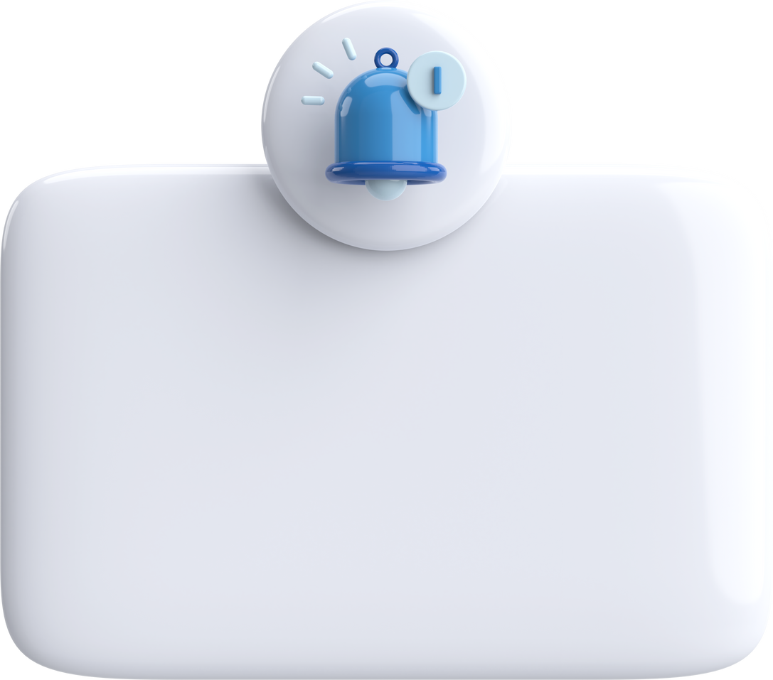 3D notification box. 3D illustration.